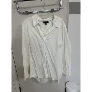 Lane Bryant White Button Down Long Sleeve Blouse size 24